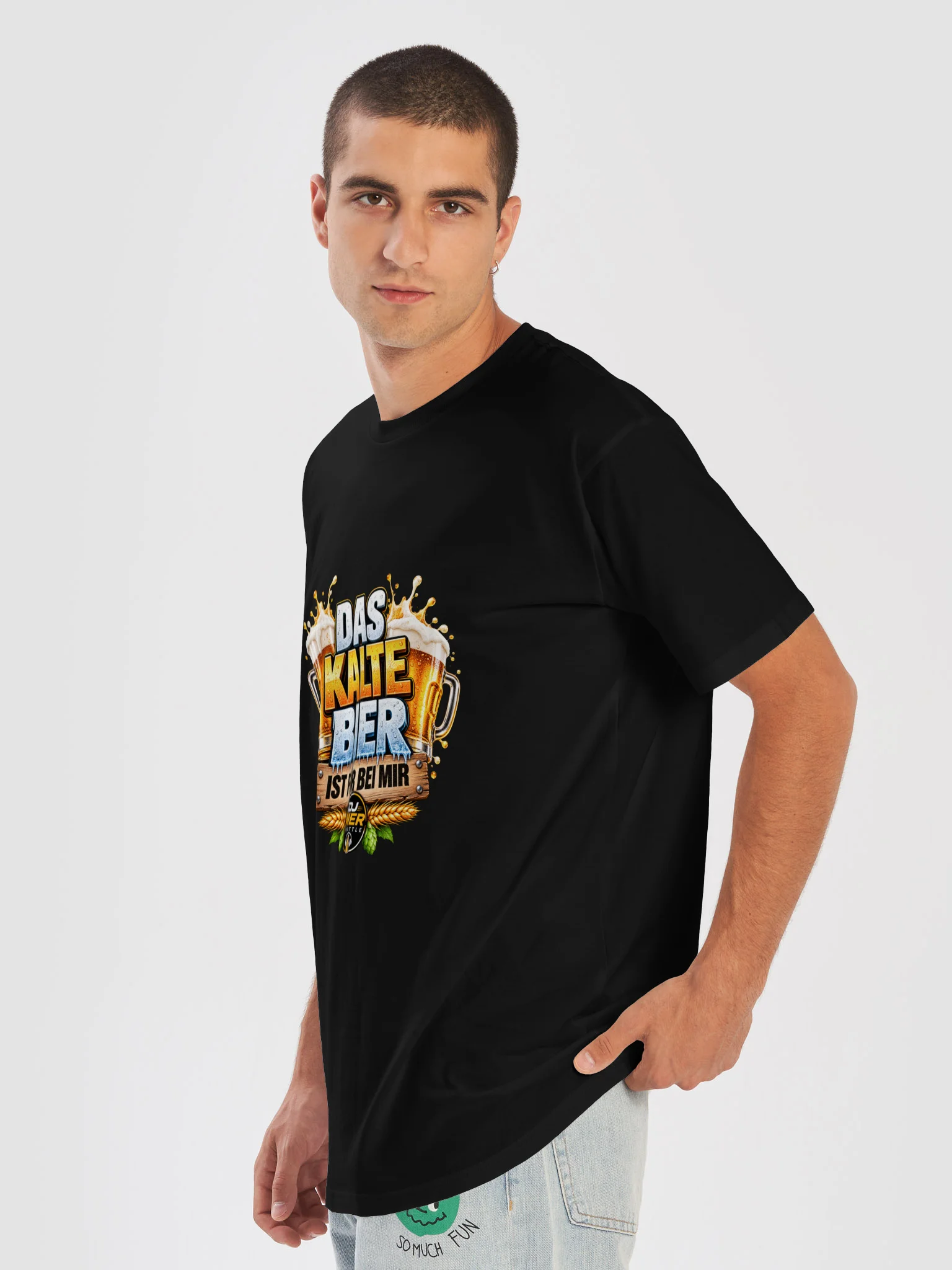 Das kalte Bier ist für bei mir (Schriftzug) T-Shirt product image (7)