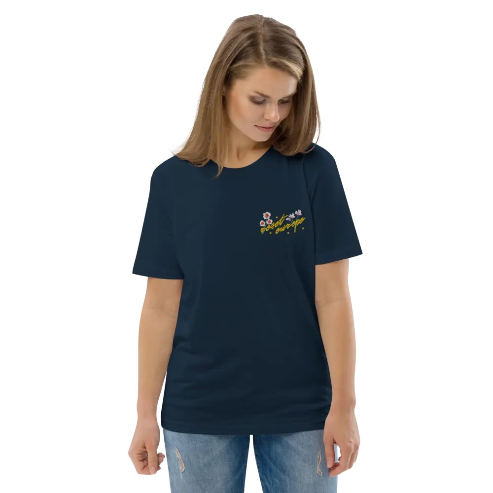 reset europe w/ flowers embroidered t-shirt - 100% organic cotton product image (11)