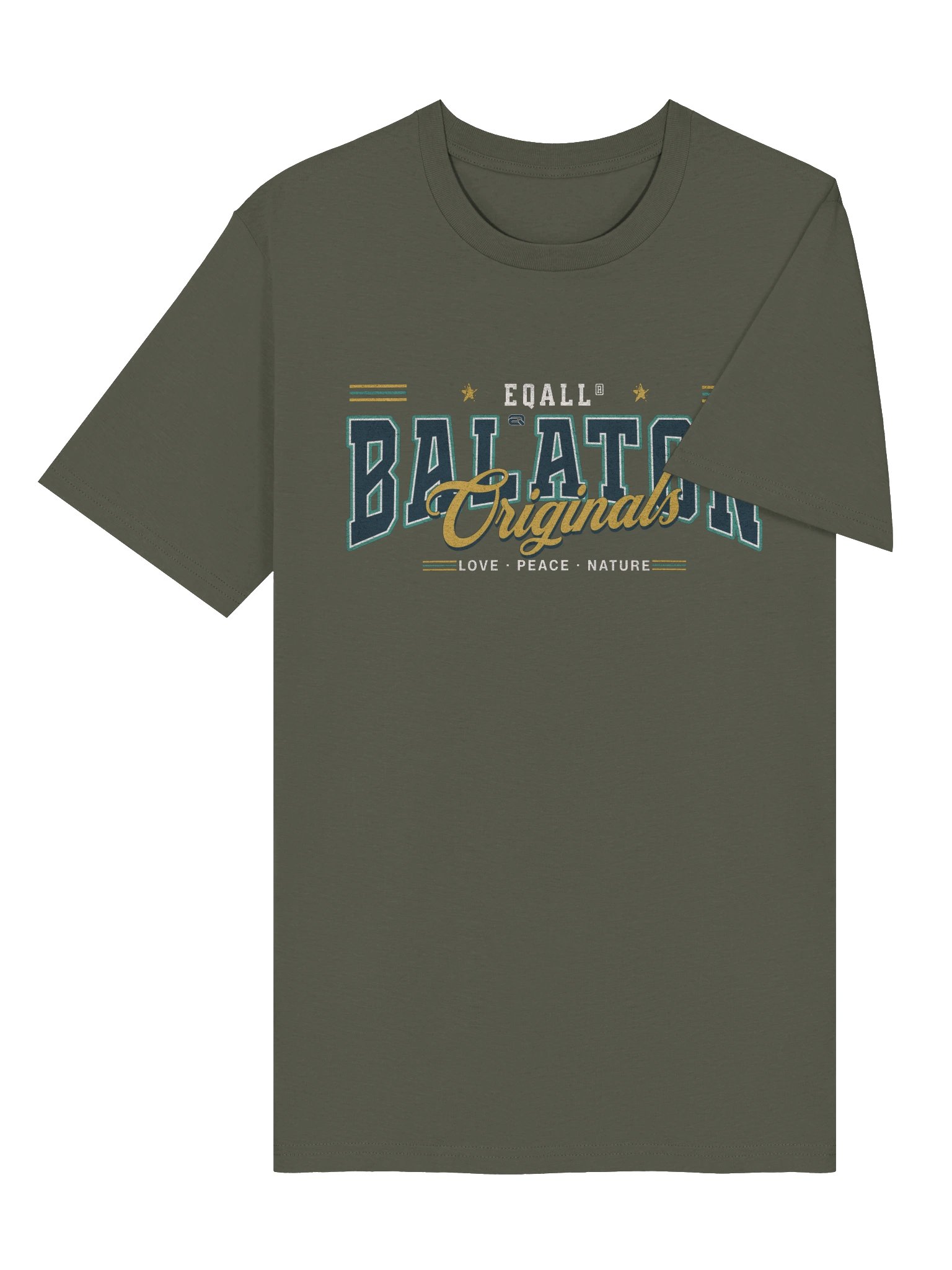 EQALL® Originals BALATONIQ Love Nature Organic Unisex ECO Tee Green Blue product image (36)
