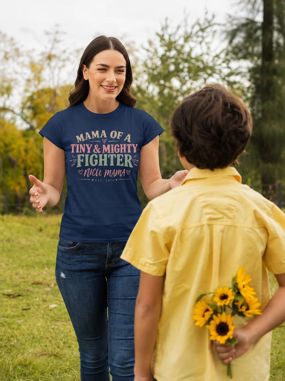 NICU Mama T-Shirt – Tiny but Mighty Preemie Mom Gift product image (1)
