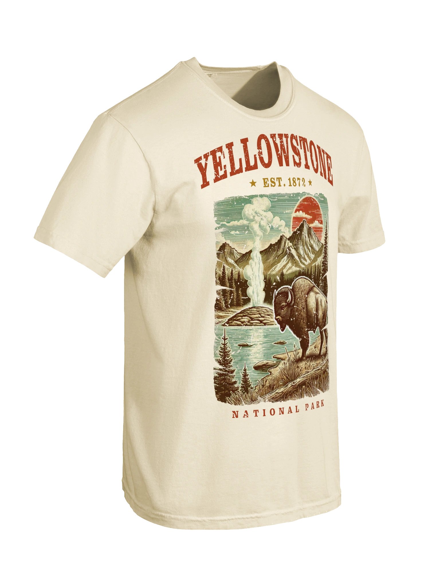 Yellowstone National Park T-Shirt Vintage Wyoming Retro Bison Graphic Tee product image (8)