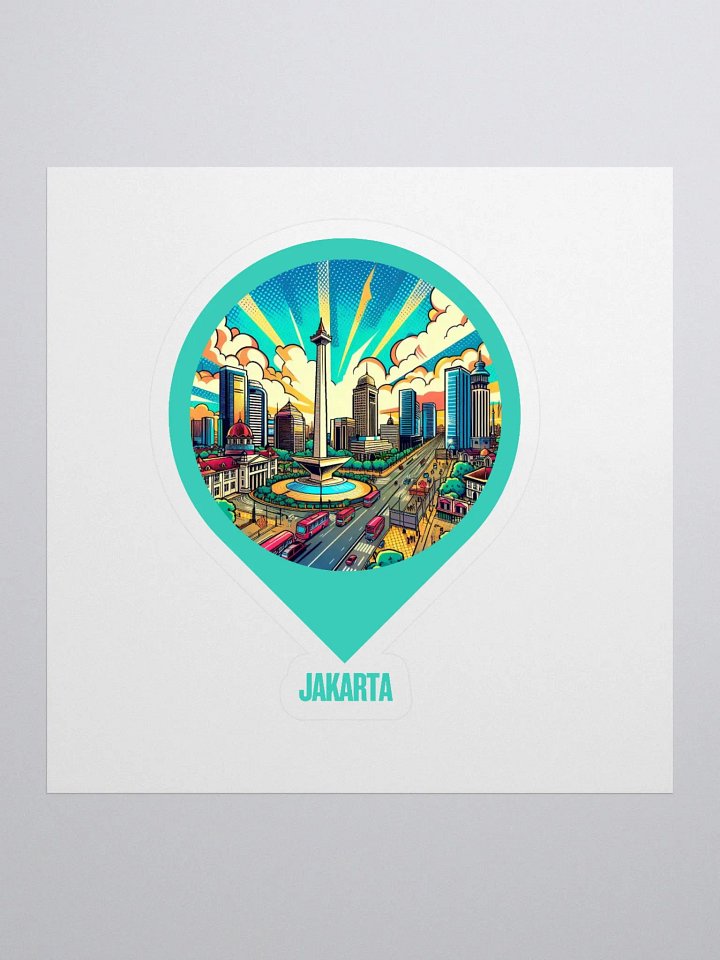 Jakarta Cityscape Kiss Cut Stickers | AI Design Jakarta city product image (1)