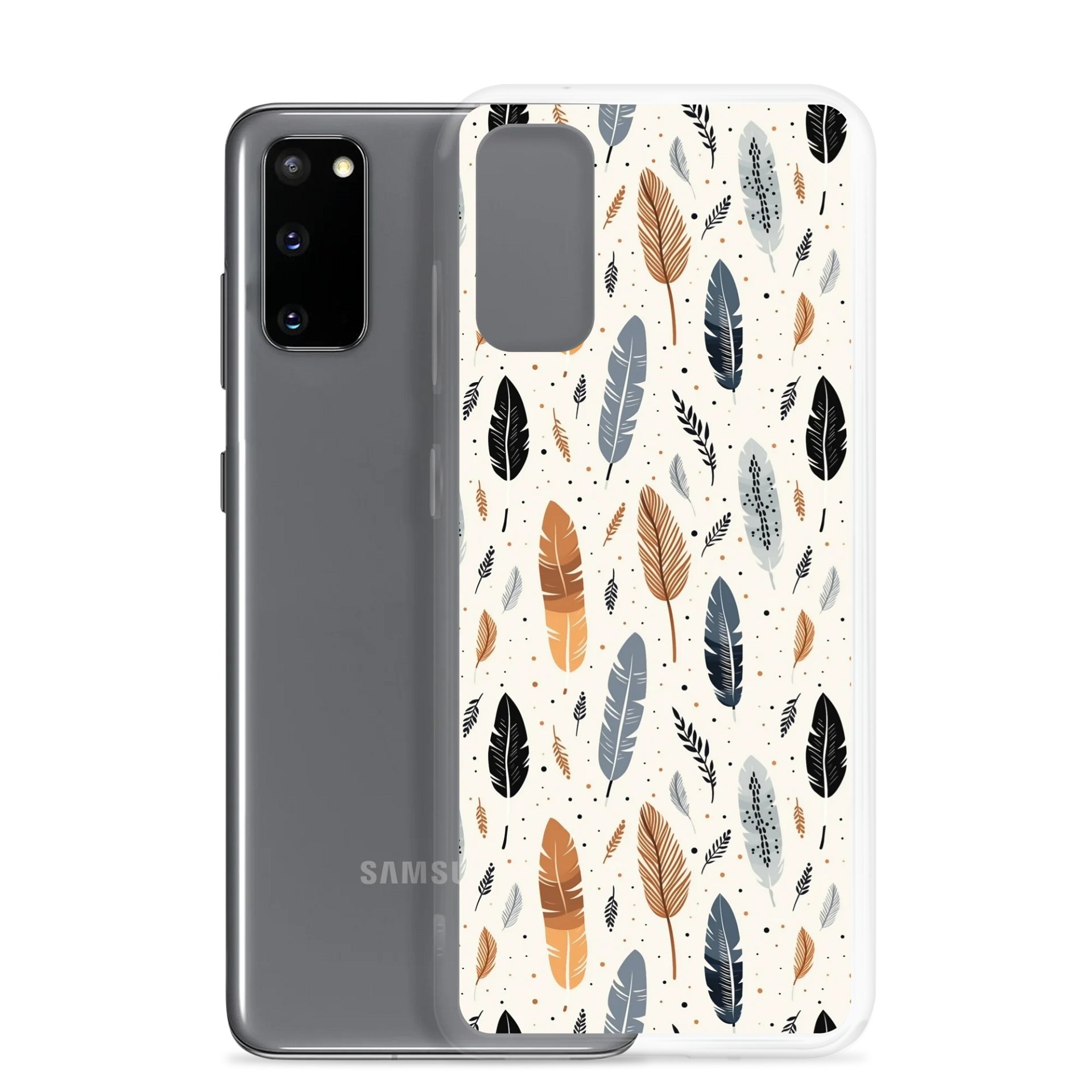 Whispering Feathers Clear Samsung® S20 S21, S22, S23, S24, S25, Plus, Ultra Cases. product image (2)