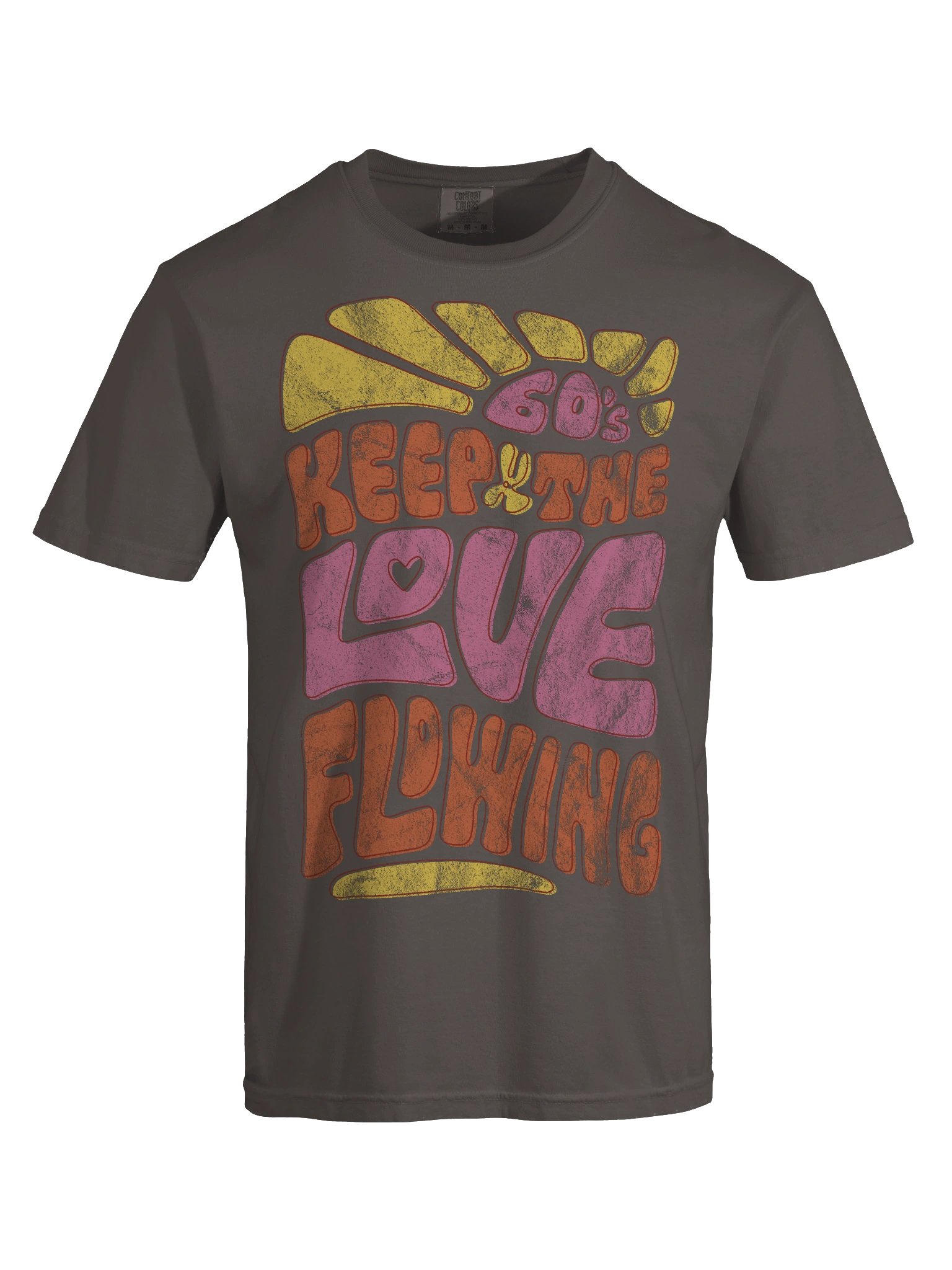 60’s Keep the Love Flowing Shirt – Retro Hippie Graphic Tee, Groovy 70s Typography product image (8)