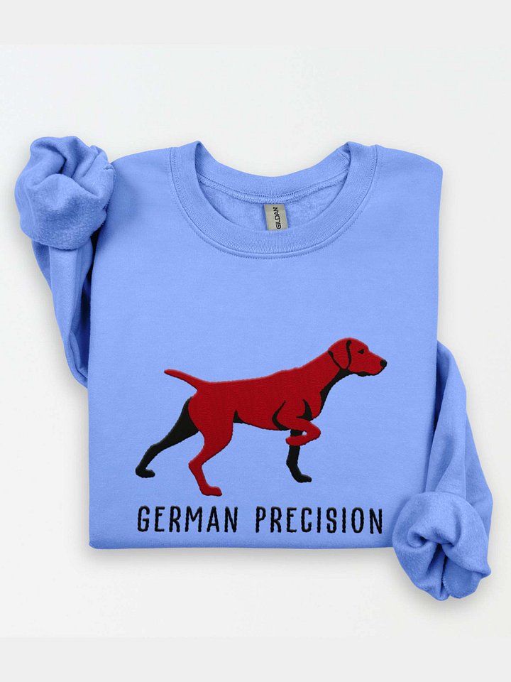 German Precision Sweatshirt (Embroidered) of a German Shorthaired Pointer(Liver) product image (1)