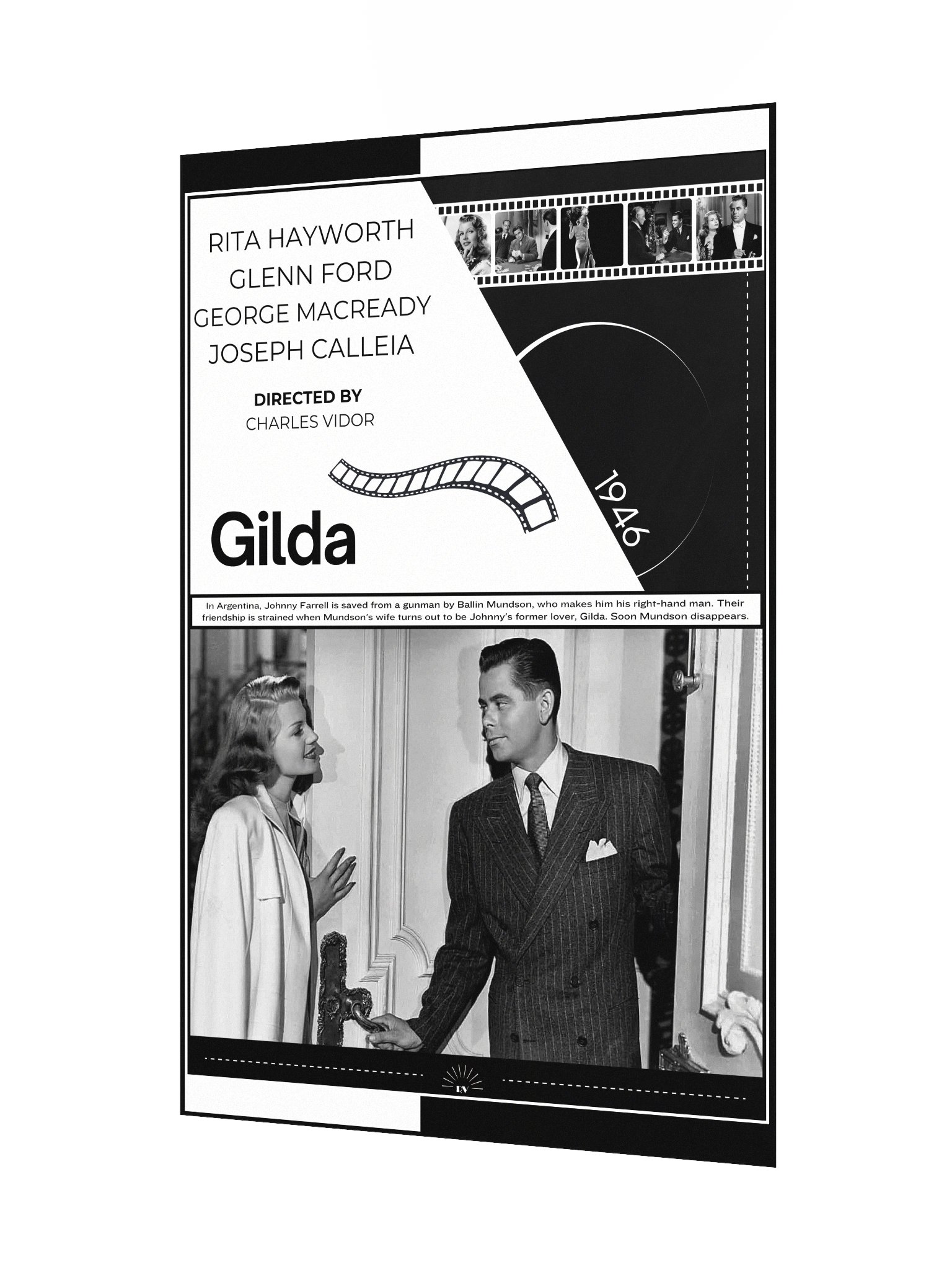 Gilda with Rita Hayworth and Glenn Ford 1946 | Movie Poster | 12x18 Wall Art product image (3)