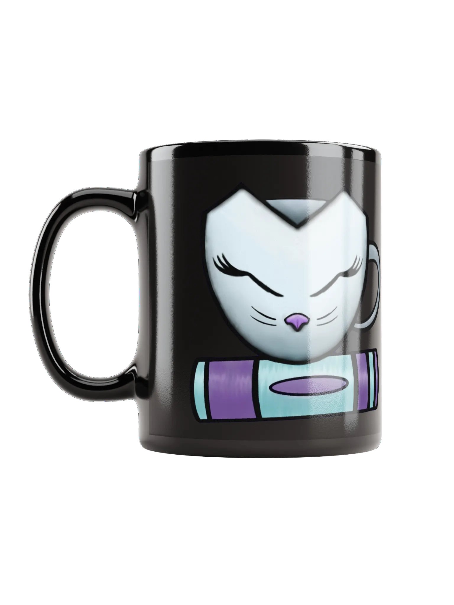Cat Cup & Book | Black Mug product image (3)