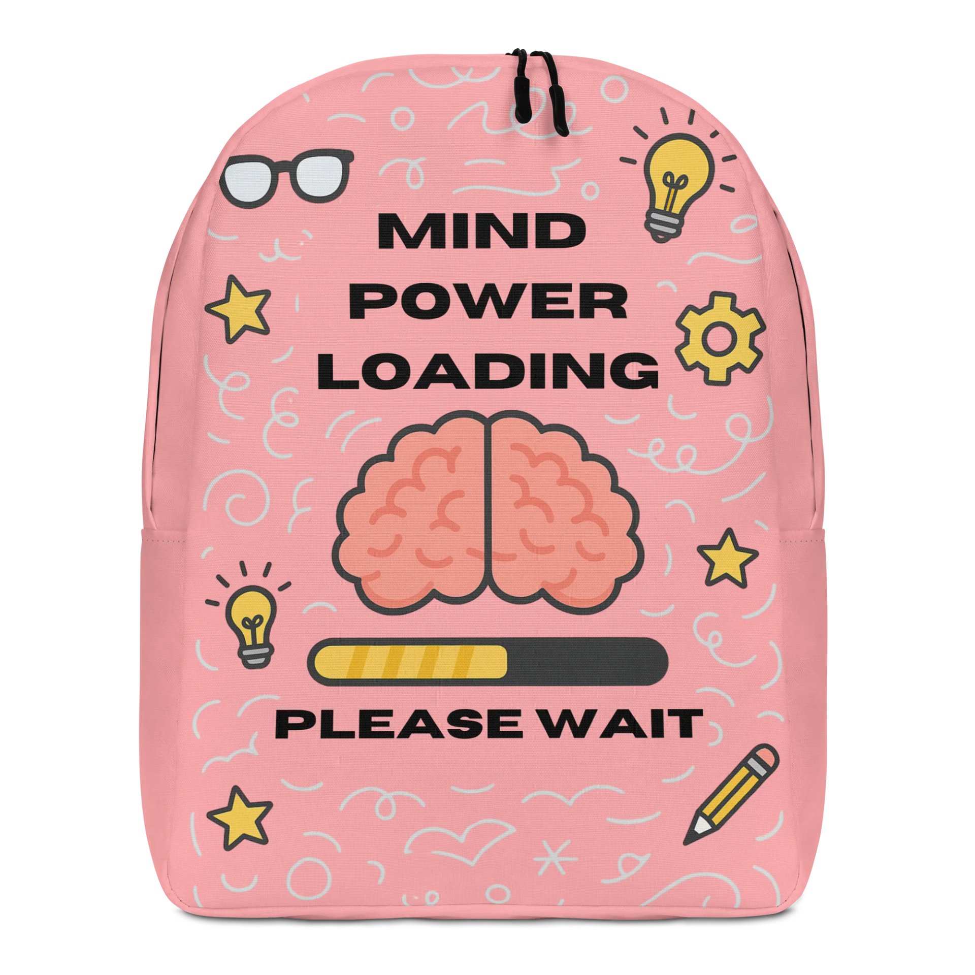 Mind Power Loading… Please Wait Backpack (Tropical Pink) product image (3)