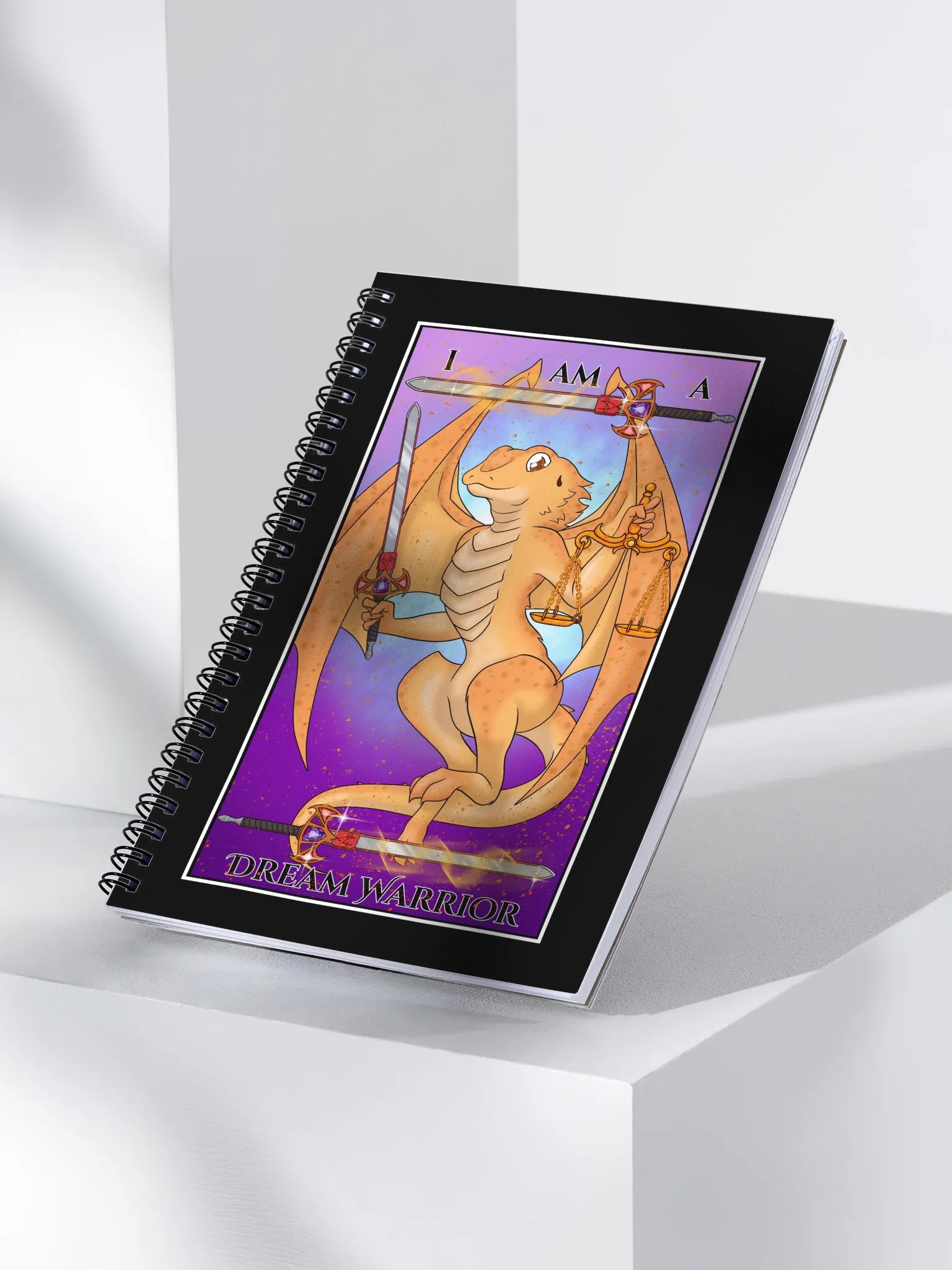 Day of the Dragon "Justice" Tarot Card Spiral Notebook product image (3)