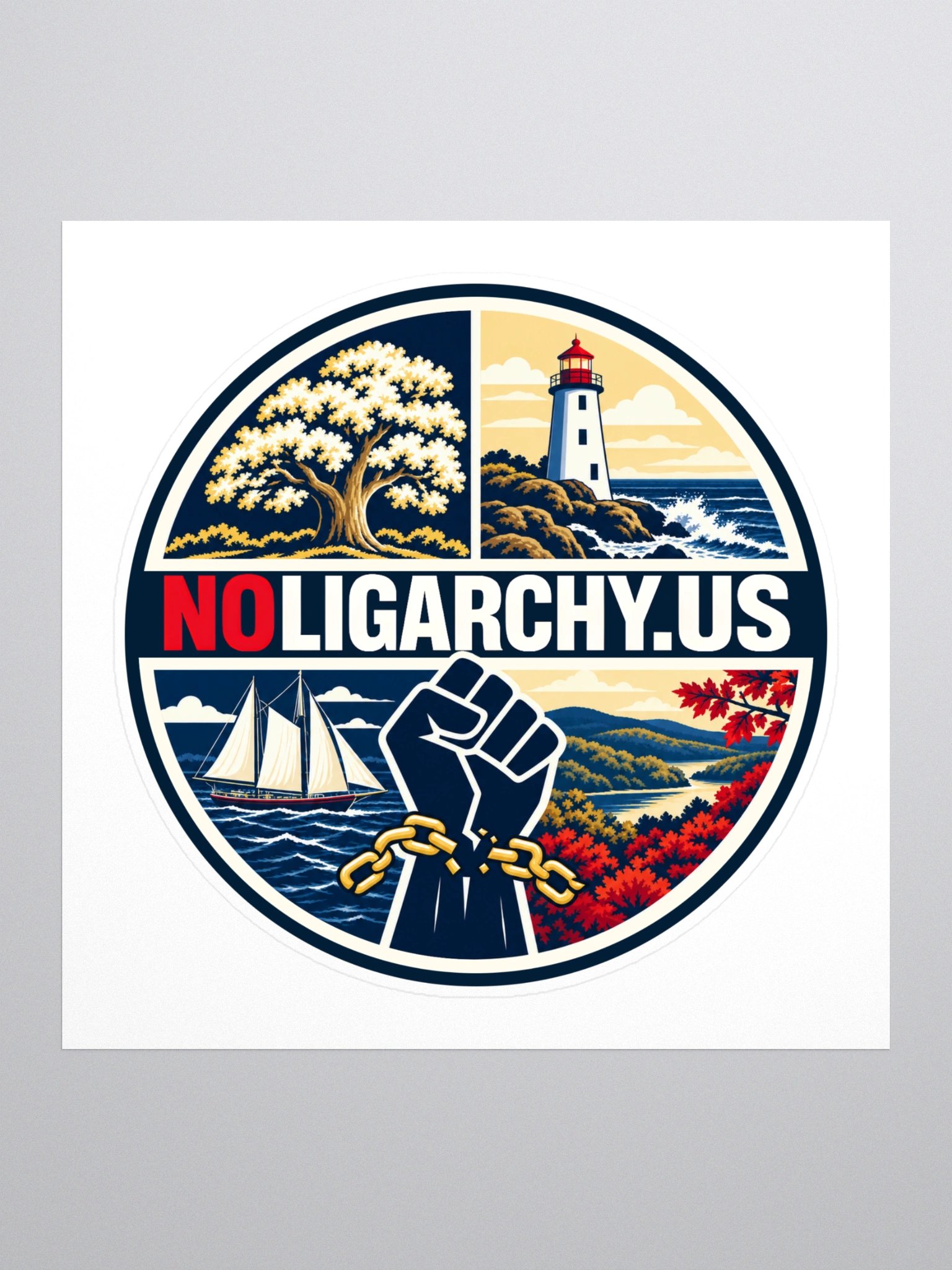 Connecticut NOLIGARCHY.US sticker product image (1)