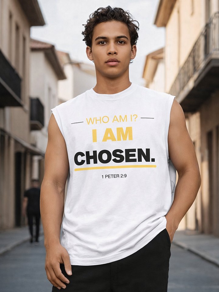 WHO AM I? I AM CHOSEN MUSCLE TEE (01/06) product image (1)
