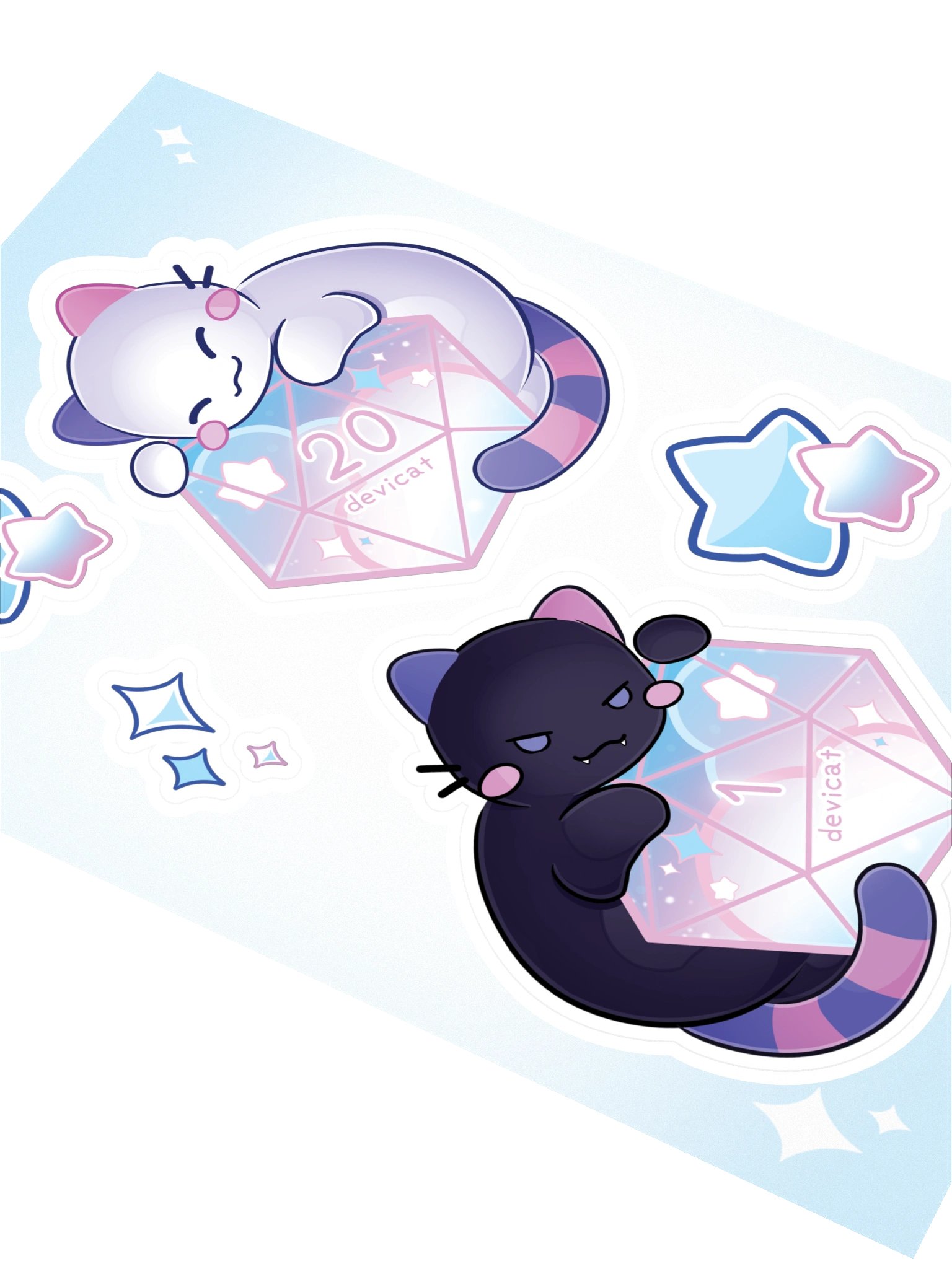 CandiCat and Void Cat D20 Sticker Sheet product image (2)