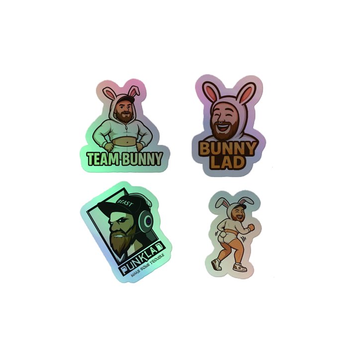 Punklad Bunny Emote Holographic Stickers product image (2)