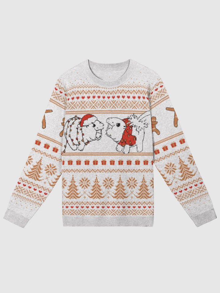 MOODENG'S GINGERBREAD KNITTED CREWNECK SWEATER! product image (1)