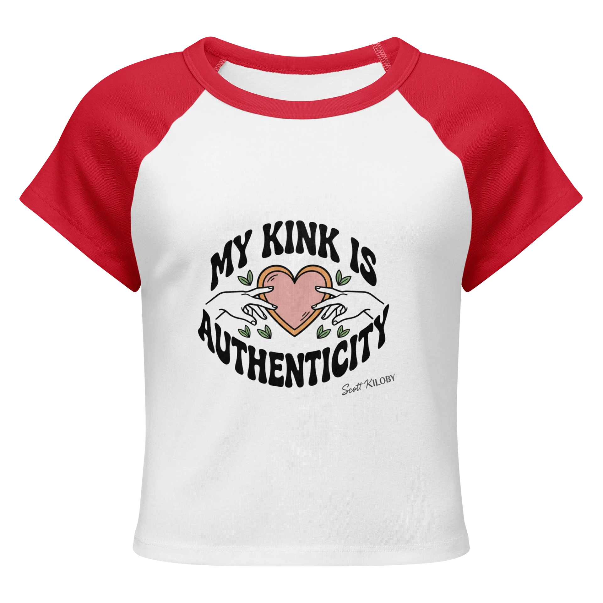 “My Kink Is Authenticity” Red Women’s Baby Tee product image (1)