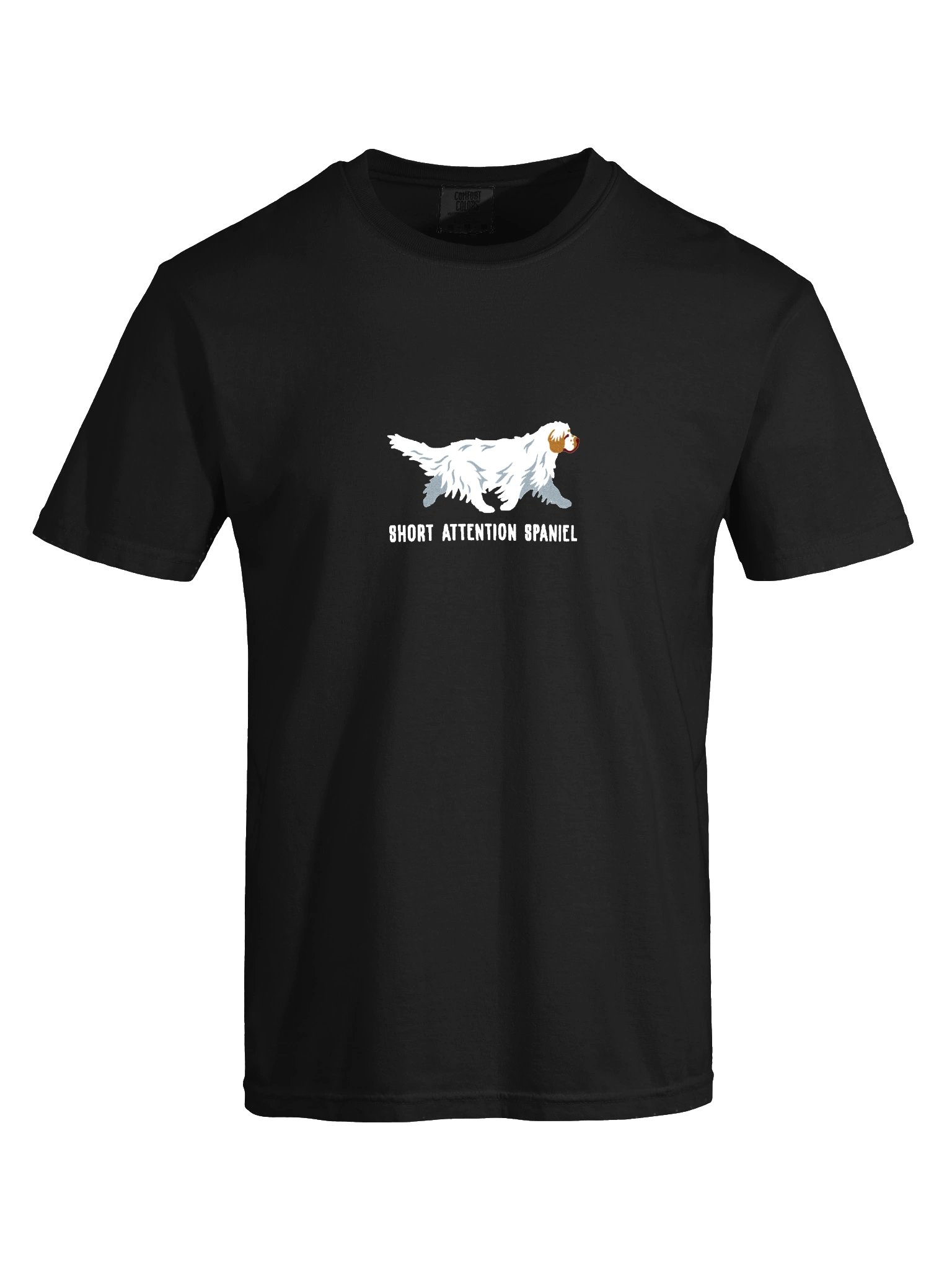 Short Attention Spaniel T-Shirt(Embroidered) of a Clumber Spaniel(Tan & White) product image (10)