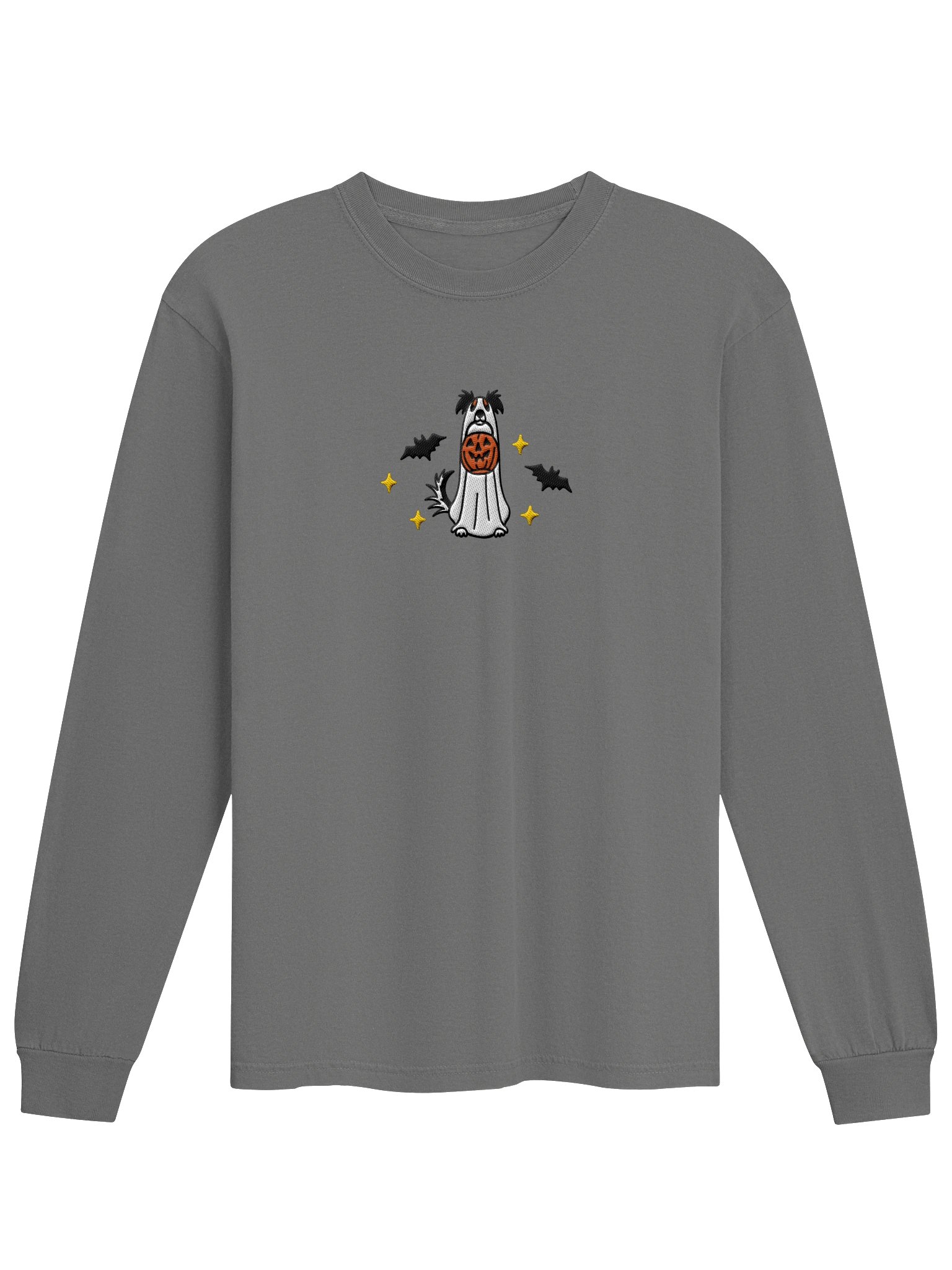 Halloween Borzoi(Tricolor) Embroidered Long-Sleeve T-Shirt product image (9)