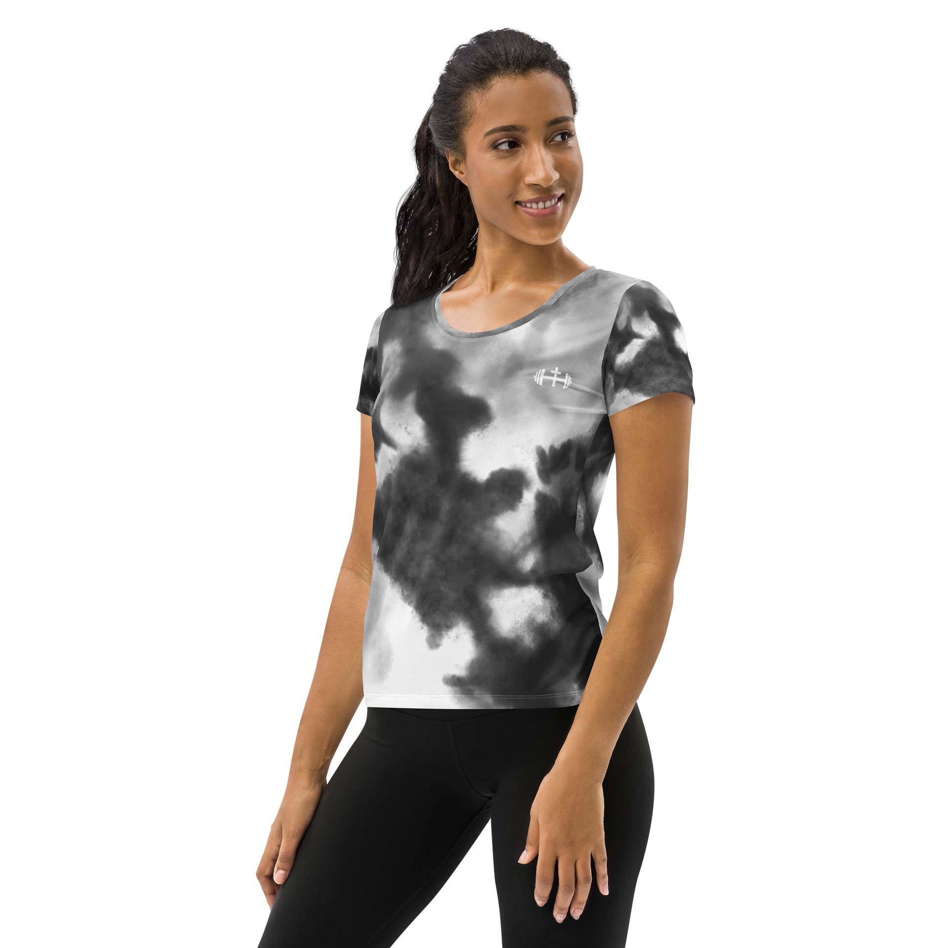 His House Womens Performance T-Shirt - B&W Tie Dye product image (3)