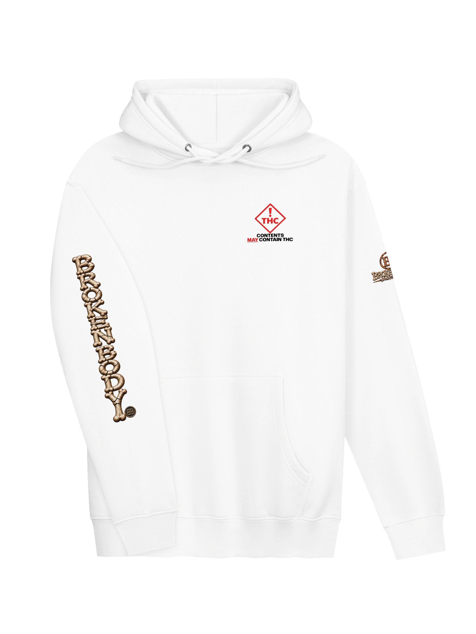 CONTENTS MAY CONTAIN THC! — WHITE HOODIE product image (3)