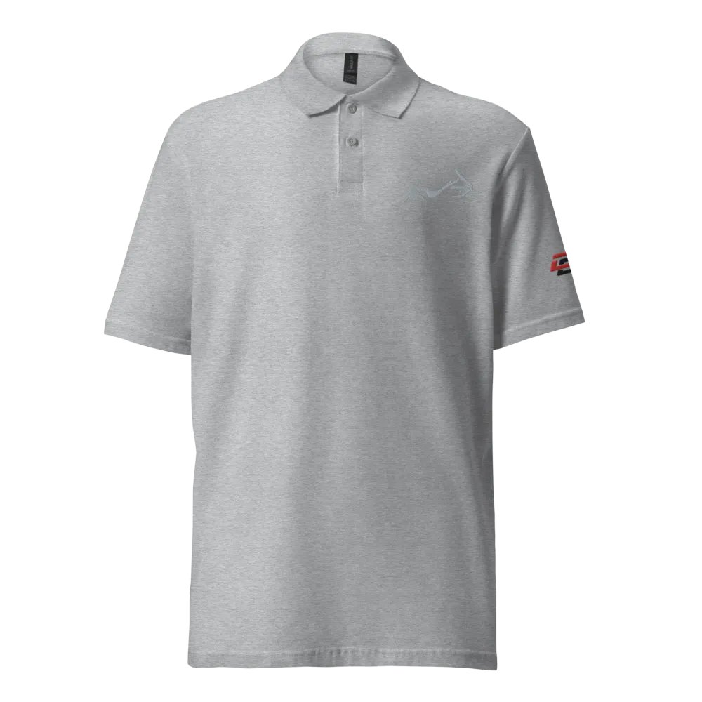 Shadow Bagger Embroidered Polo Shirt in White or Grey product image (1)