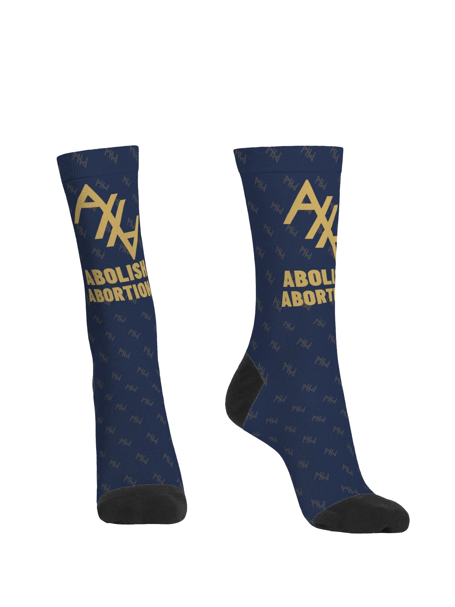 Abolish Abortion Crew Socks - Navy & Gold product image (2)