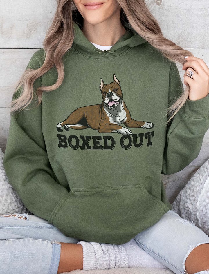 Boxed Out Hooded Sweatshirt of a Boxer Dog(Brindle - Cropped) | Funny Hoodie for Boxer Paw-rents product image (2)