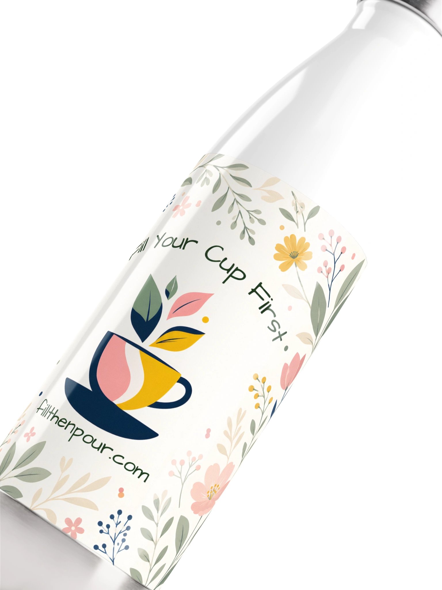 Floral Fill Your Cup First Insulated Water Bottle product image (5)