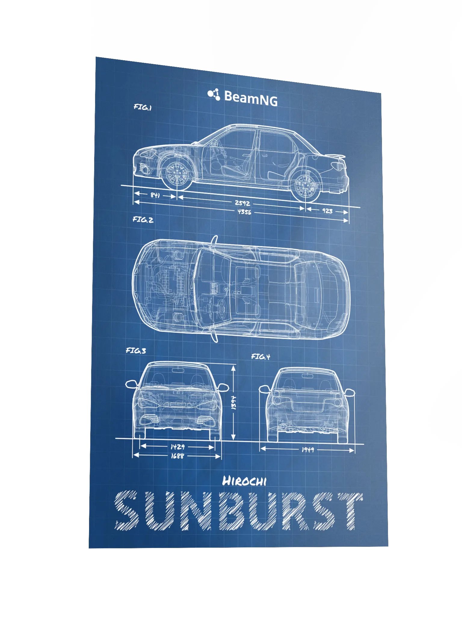 Hirochi Sunburst Blueprint Poster product image (4)