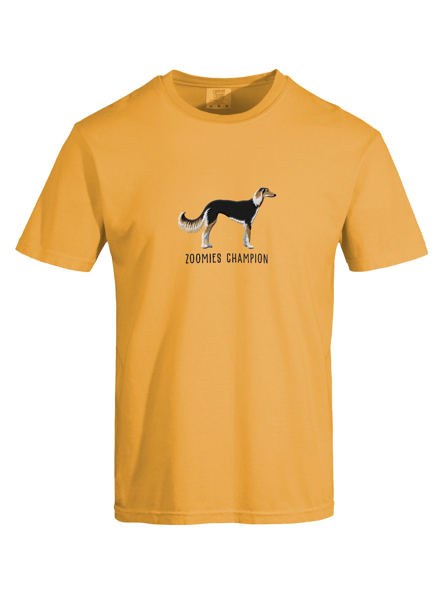 Zoomies Champion T-Shirt(Embroidered) of a Saluki(Tricolor) product image (10)