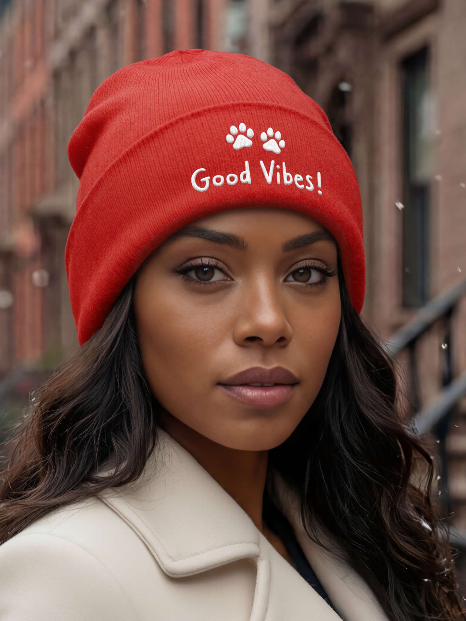 Good Vibes! Embroidered Cuffed Beanie – Soft & Cozy Unisex Accessory for Everyday Elegance product image (7)
