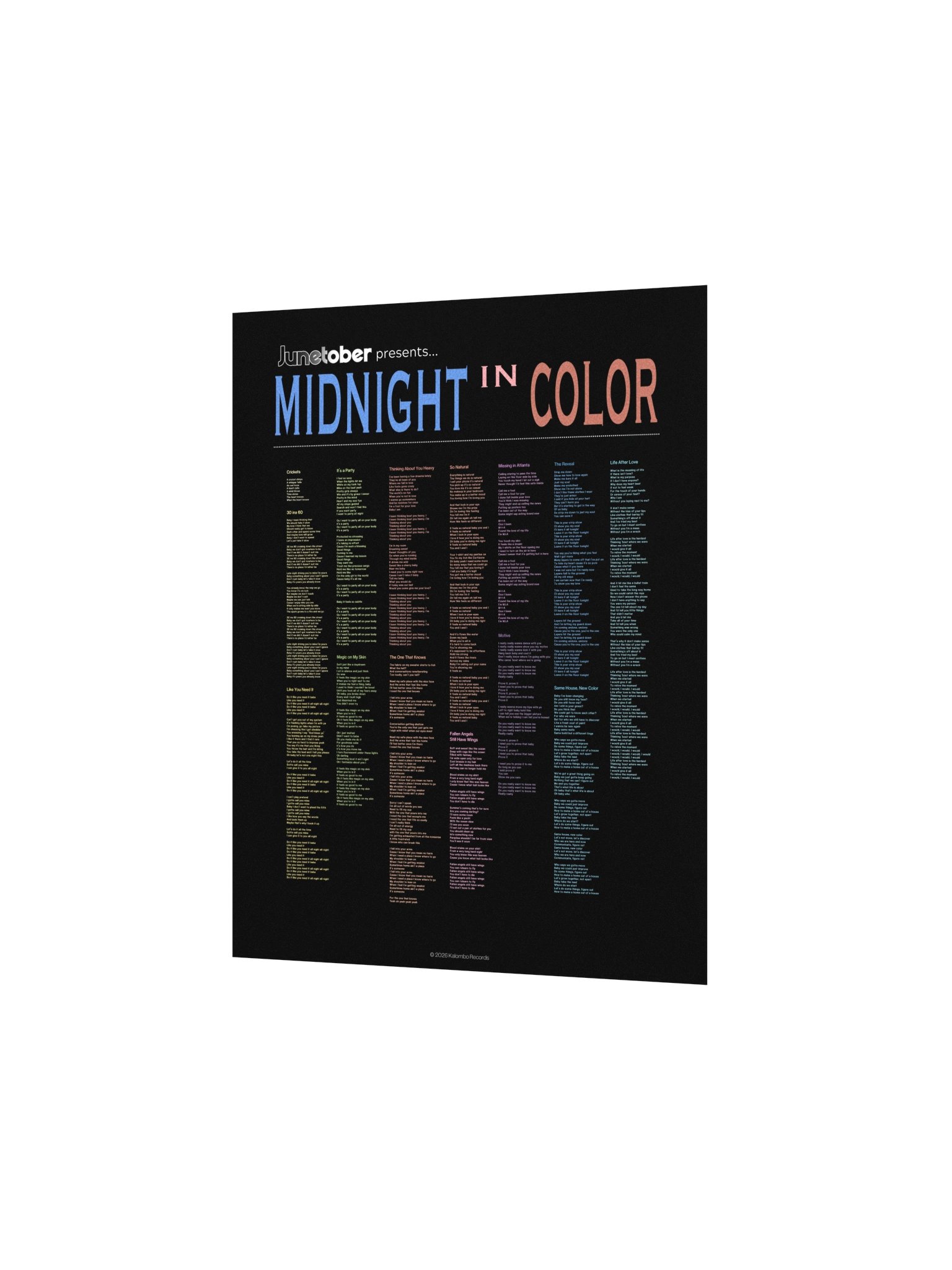 Midnight in Color Lyric Poster product image (6)