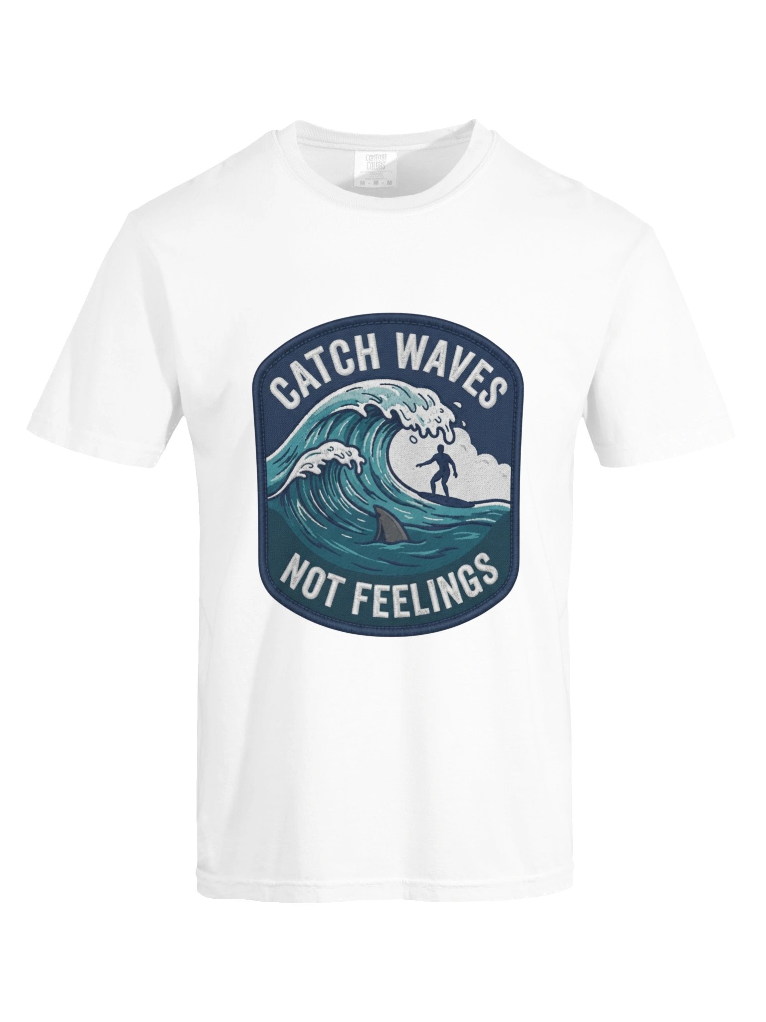 Catch Waves Not Feelings T-Shirt – Funny Surf Graphic Tee product image (3)