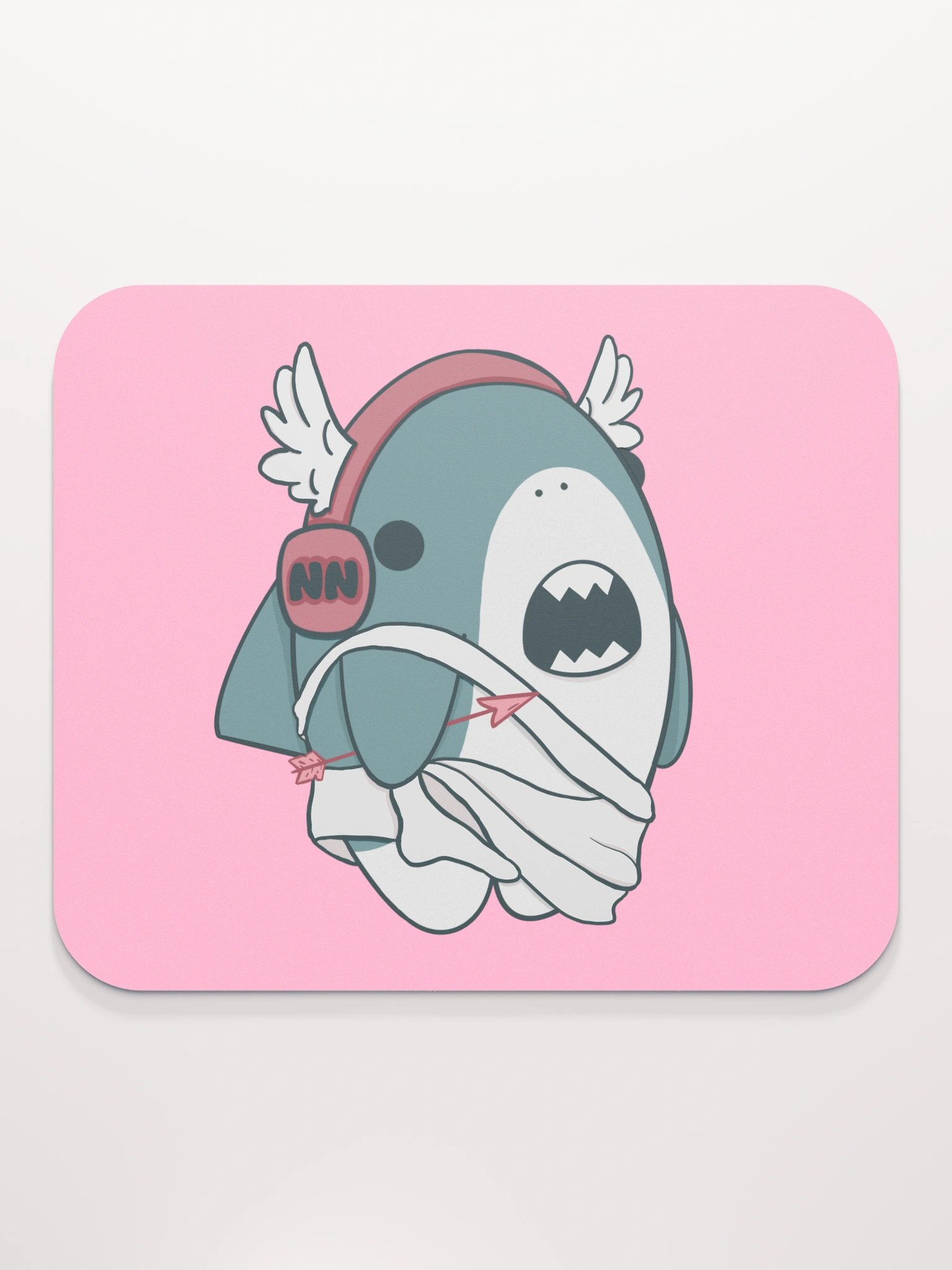 CUPID PINK SHARK MOUSE PAD product image (2)