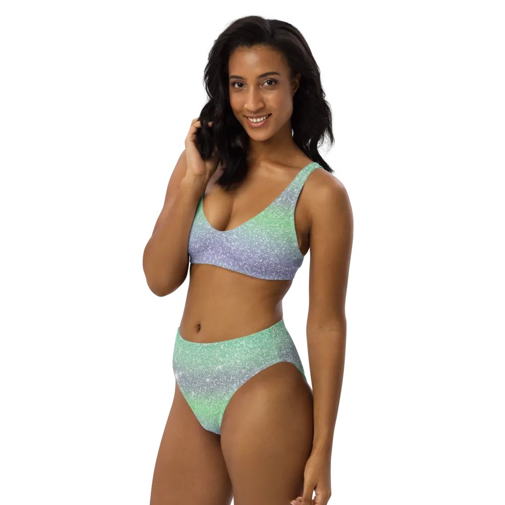 Glitter Unicorn Texture Design High Waisted Bikini (3) product image (10)