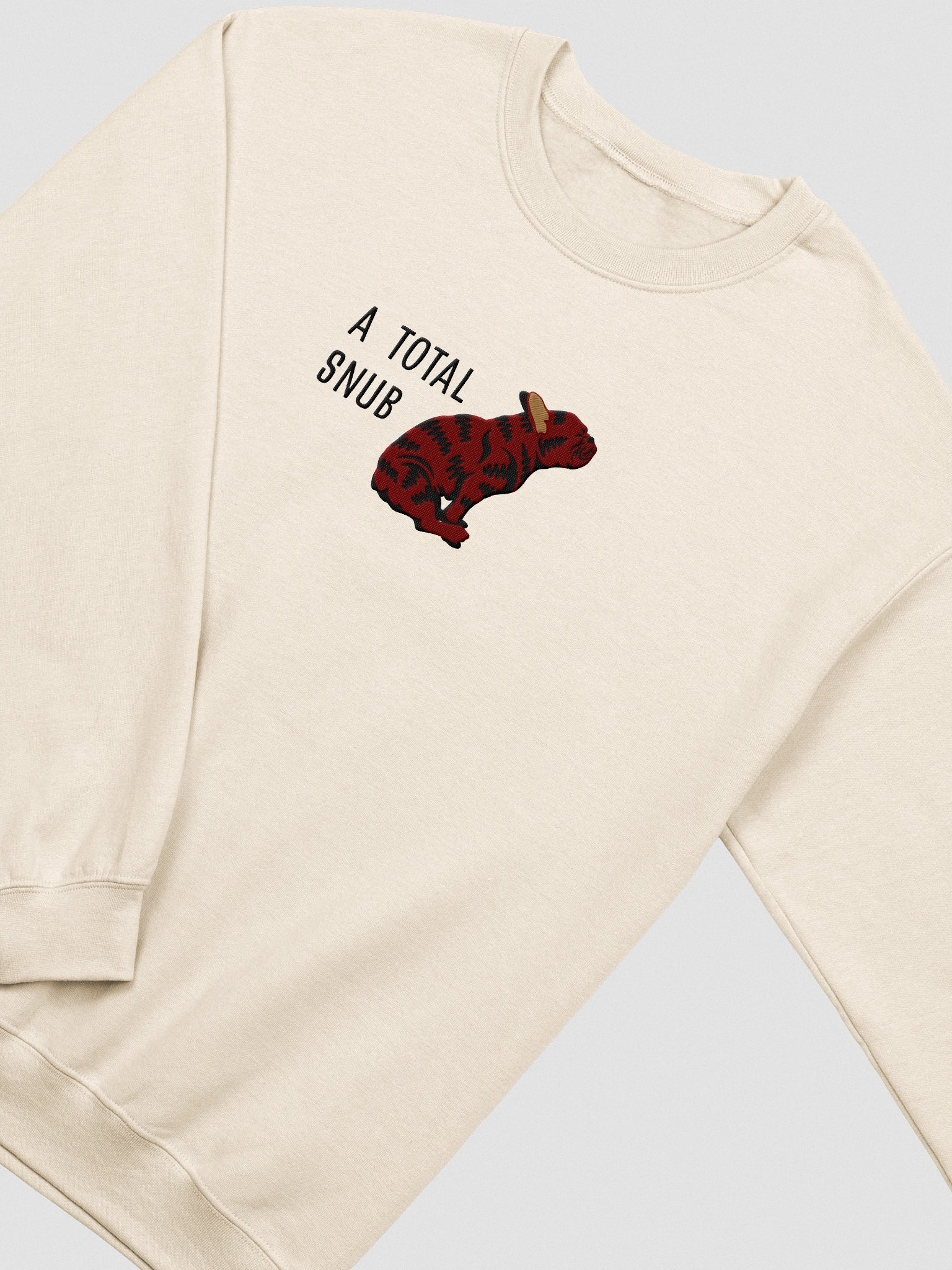 A Total Snub Sweatshirt (Embroidered) of a French Bulldog(Brindle) product image (6)