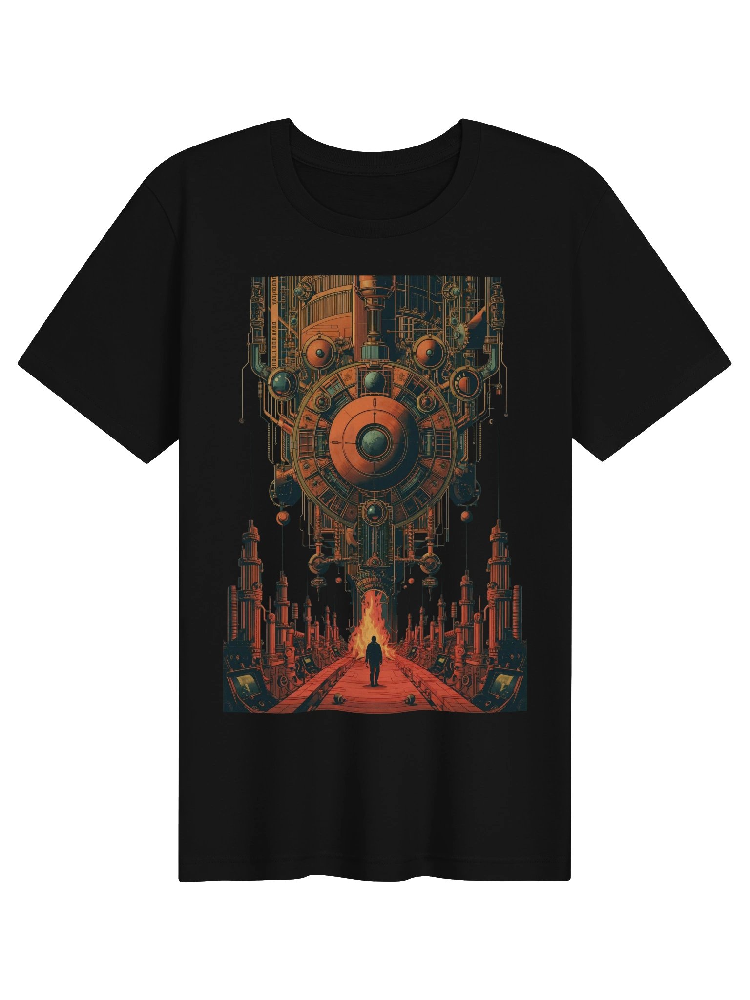 Retro-Futurist Machine Fire Lightweight T-Shirt product image (1)
