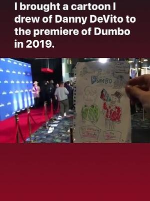 I brought a cartoon I drew of Danny DeVito to the Canadian premiere of Dumbo in 2019. 🐘 #toronto #dannydevito #dumbo #dumbomovie #redcarpet #celebrity #celebrityinterviews #CelebrityInterviewer #celebrityinterview #cartoon #drawing #artist #disney #artistsoninstagram #artistsoftiktok #artistsonfacebook #artistsofinstagram #artistsoffacebook