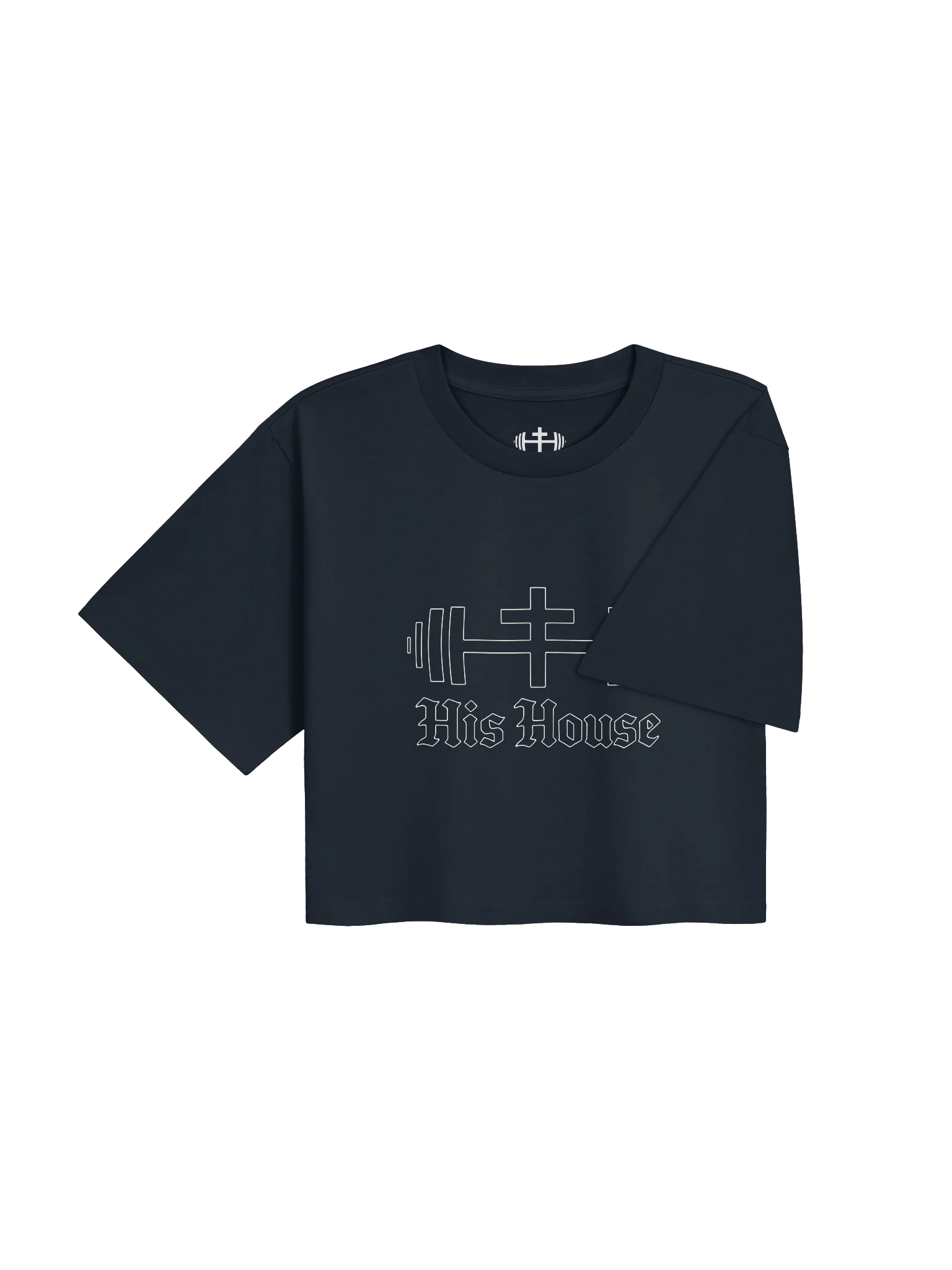 His House Womens Classic Crop Tee - Black/Navy by His House