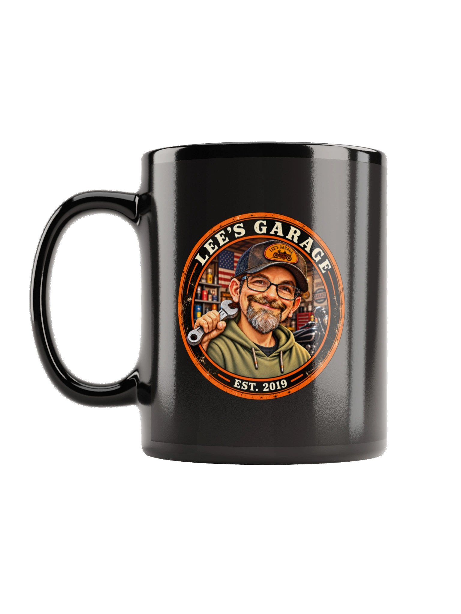 Lee’s Garage Shovelhead Black Mug product image (1)