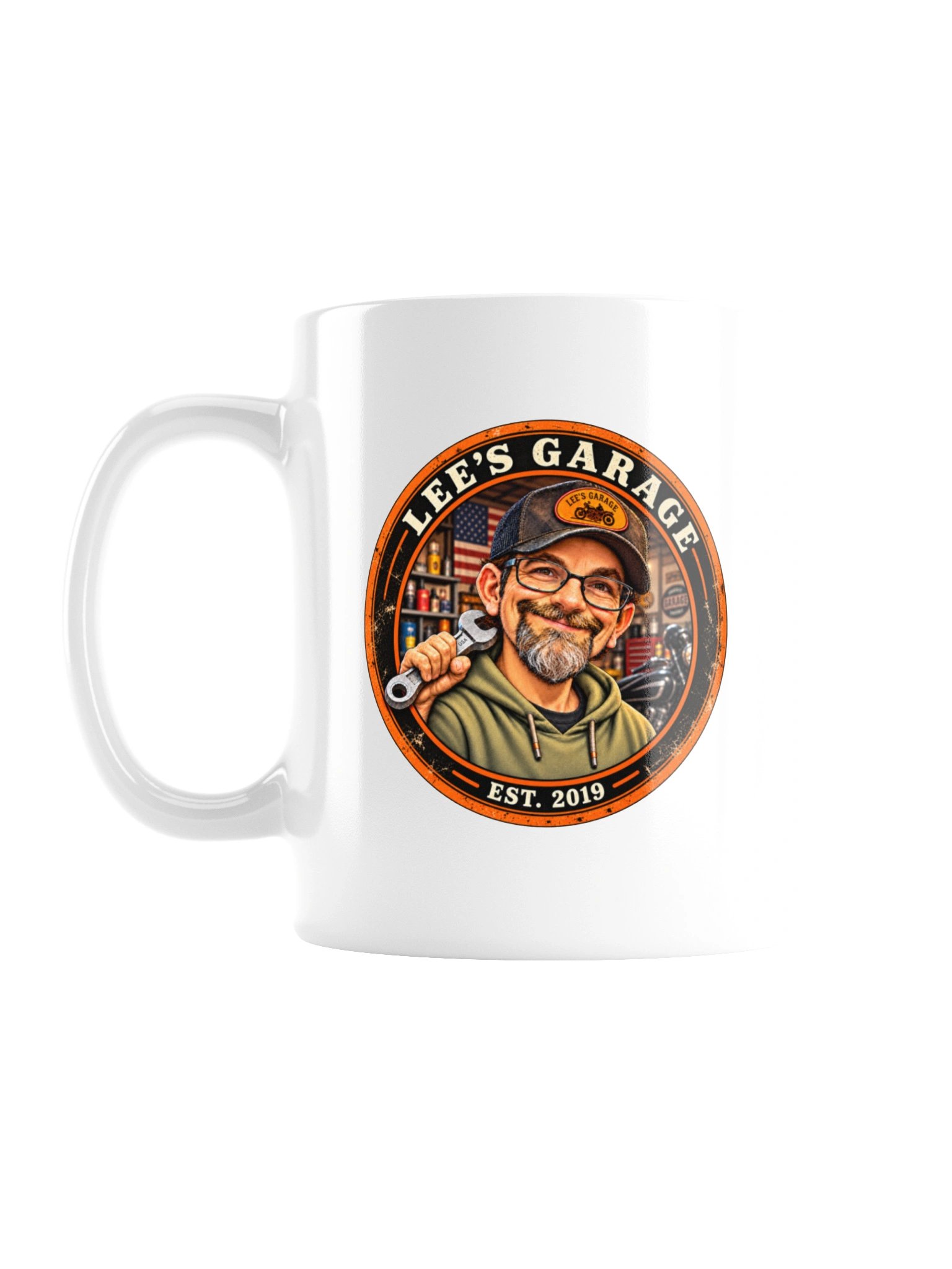 Lee’s Garage Chopper White Mug product image (2)