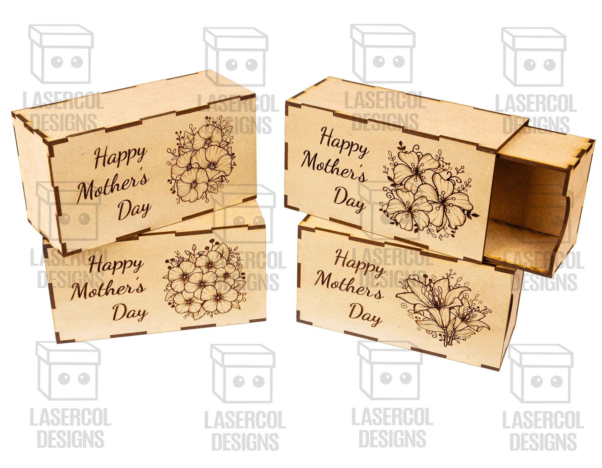 Mother's Day Gift Boxes (2 Sizes, 4 Styles) - Laser Cut Files product image (2)