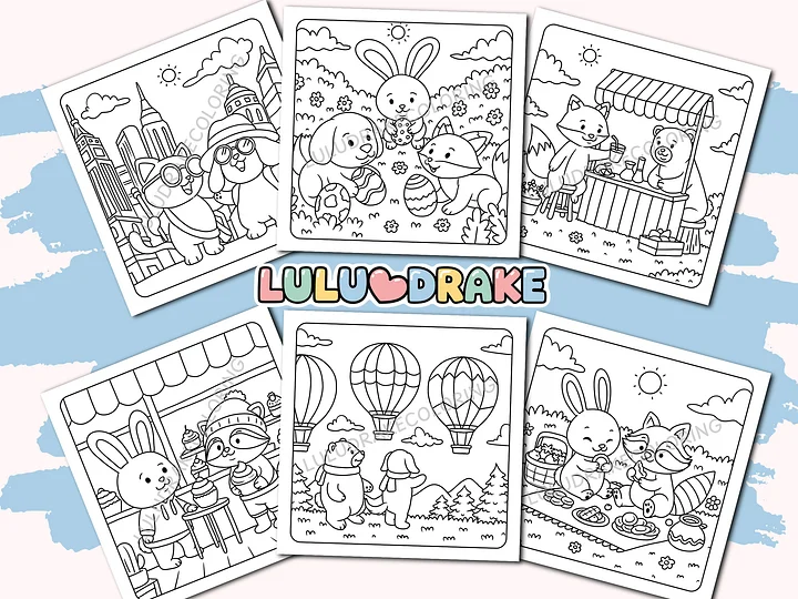 Fuzzy Buddies Cute & Cozy Coloring eBook, 50 Pages ★ DIGITAL ★ product image (2)