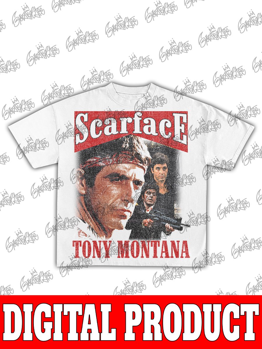 Tony Montana "Scarface" The World Is Yours Al Pacino Vintage Movie Bootleg Graphic product image (2)