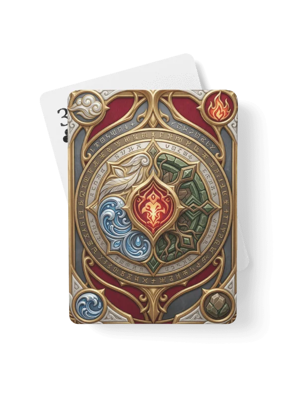 Mythical Elemental Poker Playing Cards | Fantasy RPG Runic Medallion Card Deck product image (1)