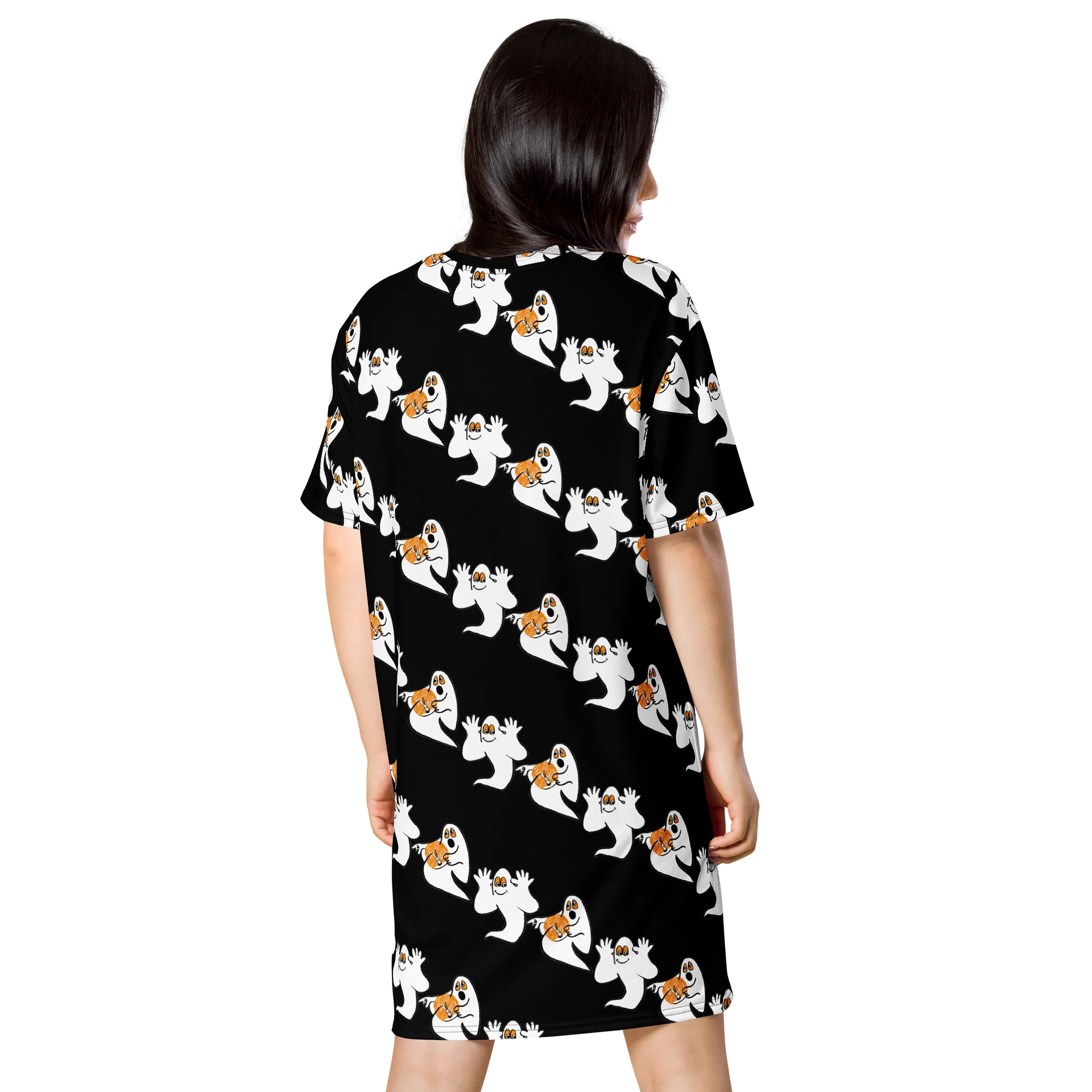 Spooky Ghost Print T-Shirt Dress product image (2)