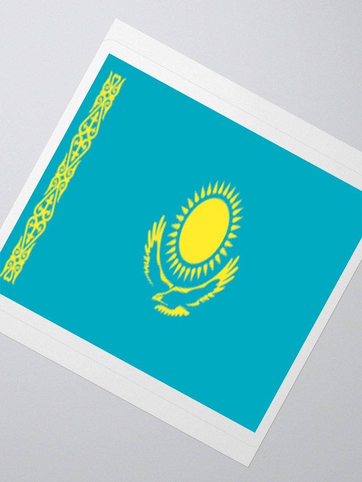 Kazakhstan Flag Sticker | Sun and Eagle Design | Durable Vinyl | 3 Sizes product image (4)