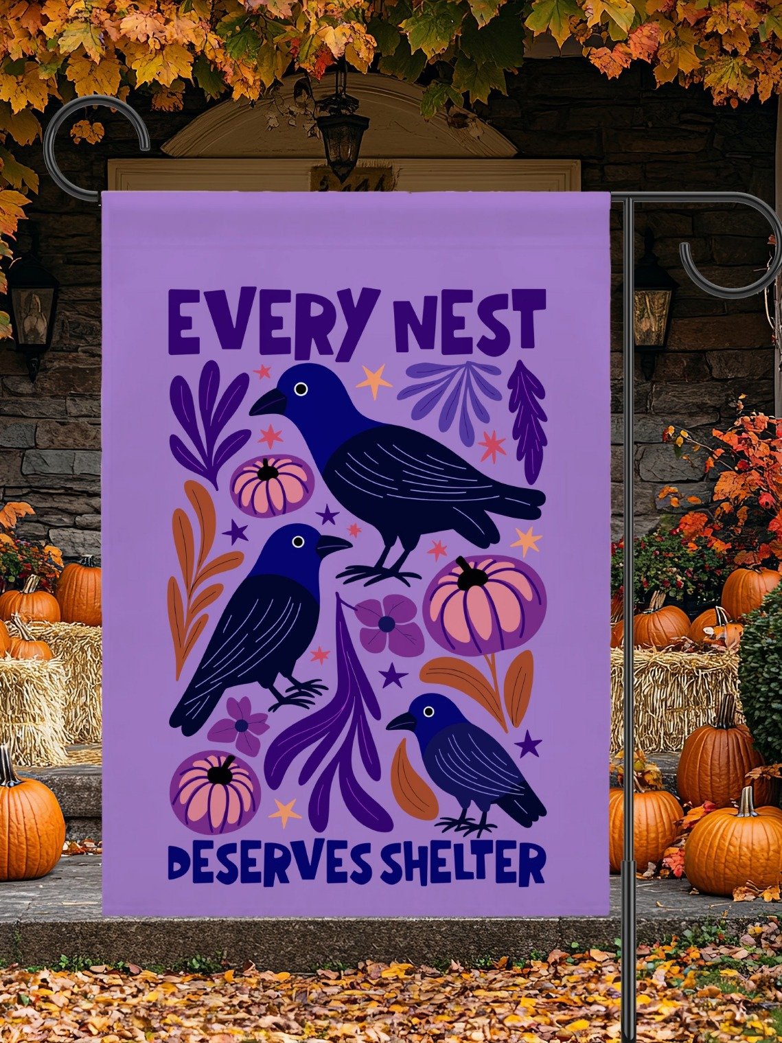 Democratic Socialist Halloween Raven Garden Flag product image (4)