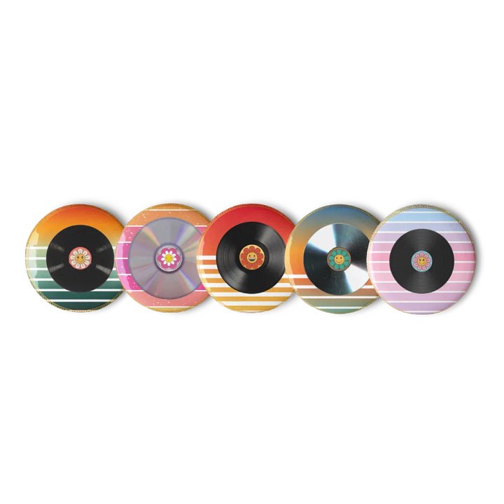 ☀️ "Sunkissed Vinyl Pins" – Radiate Style with Positive Vibes! 🎵 product image (1)