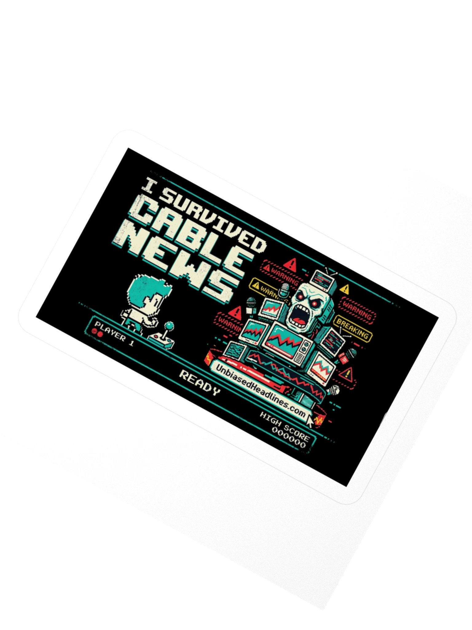 I Survived Cable News (Arcade) Sticker product image (2)