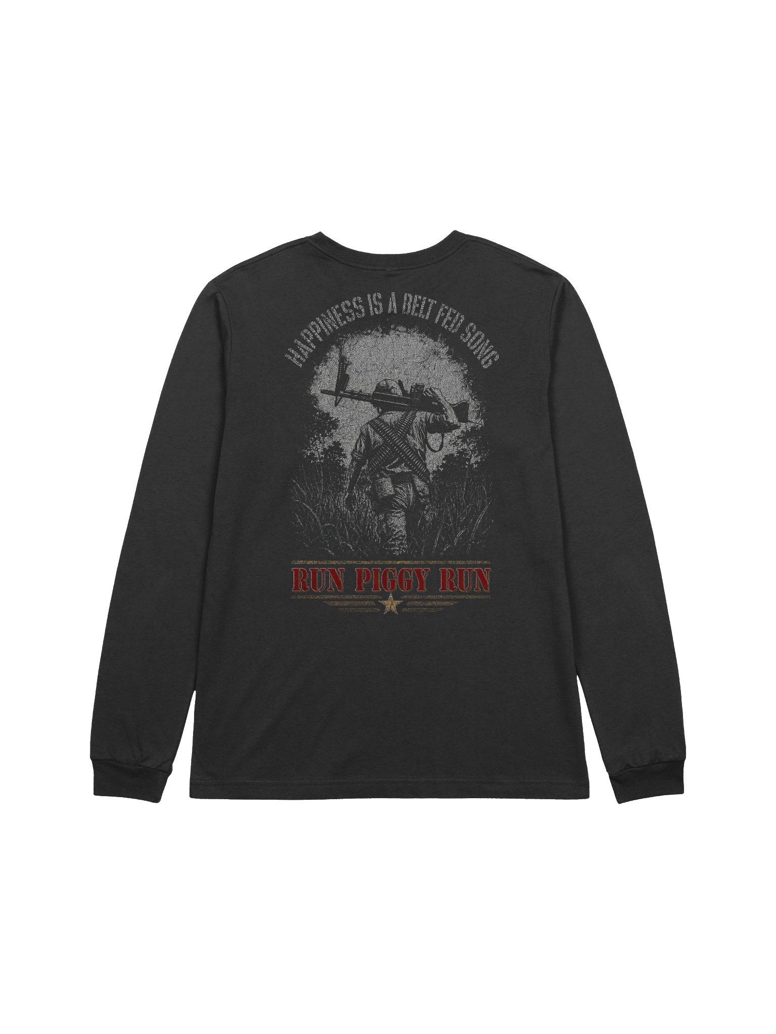 Run Piggy Run "Happiness Is a Belt Fed Song" M60 Gunner Long Sleeve product image (2)
